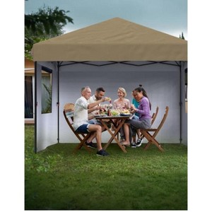 10x10 Pop Up Canopy with Removable 4 Sidewalls - Easy Up Camping Tent with One Button Push Setup for Deck, Garden, Sports, Beach, Party - 1 of 4