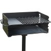 Pilot Rock CBP-247 Jumbo Park Style Steel Outdoor BBQ Charcoal Grill with Cooking Grate and 2 Piece Post for Camping and Backyards, (2 Pack) - 4 of 4