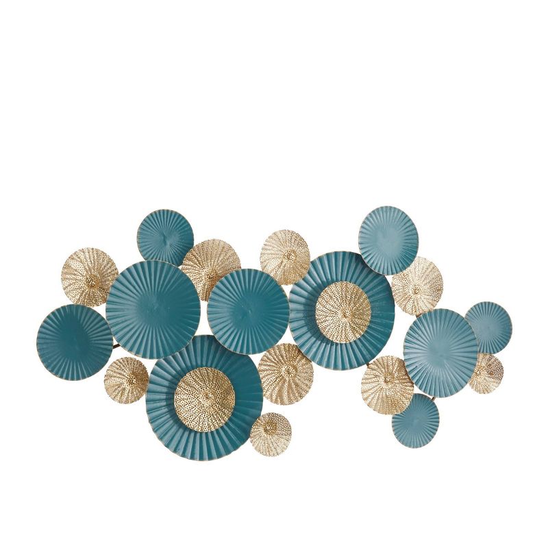 Metal Plate Wall Decor with Textured Pattern Teal - Olivia &#38; May, 5 of 6