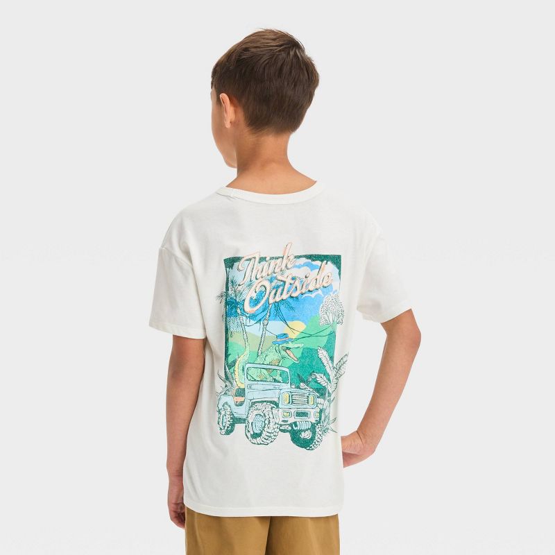 Boys' Short Sleeve 'Think Outside Gator' Graphic T-Shirt - Cat & Jack™ Cream, 4 of 5