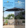 TackView 10Ft Patio Cantilever Umbrella with Solar LED Lights, 8 Ribs Offset Market Umbrella, 360-Degree Rotation, with Cross Base for Backyard - 4 of 4