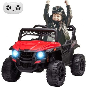 Garvee 12V Kids Ride-On Truck Car with Remote Control LED Lights Music and Spring Suspension - 1 of 4