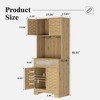 PAGED 30"W Dining Room Cabinet, Buffet Cabinet with Drawer and Adjustable Shelf, 2-Door Farmhouse Sideboard, Barn Door Kitchen Storage Cabinet - 3 of 4