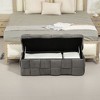 CAVINAS Velvet Storage Ottoman, Bedroom End Bench, Upholstered Ottoman with Storage and Safety Hinge, Entryway Padded Footstool, Entryway Bench - 2 of 4
