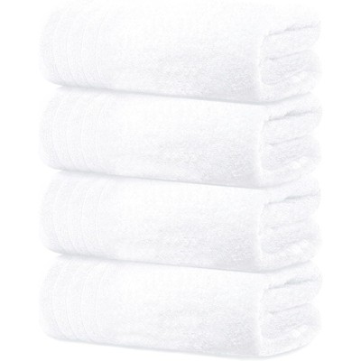 BRINJOY 4-Pack Extra Large Bath Towels - 30x60 Inch 100% Ultra-Fine Cotton, Lightweight Quick-Dry Bath Towels (White)