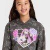 Girls' Disney The Nightmare Before Christmas Sally Hooded Fleece Sweatshirt - Charcoal Gray - 2 of 4