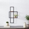 Iron Metal Wall Shelf with Wood Shelves – 33.5"H – Black and Brown Modern Industrial Wall Decor By Melrose - 2 of 3