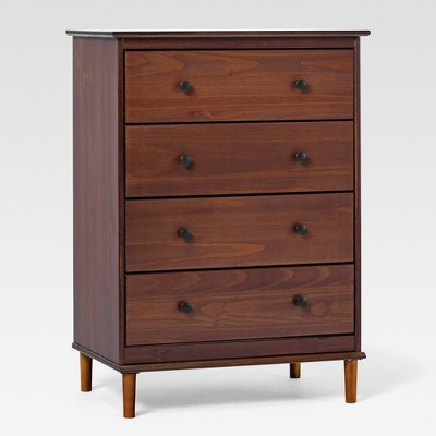 Saracina Home Stiva Classic Mid Century Modern Vertical 4 Drawer Dresser