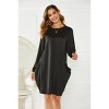 Clearlove Womens Round Neck Long Sleeve Knit Sweater Dress  Large Side Pockets Mini Dresses - 4 of 4