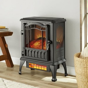 SUGIFT Black 1500w 2-Setting 3D Electric Stove Heater with Life-like Flame - 1 of 3