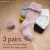 Cozyway Non-Slip Knee-High Socks, 3 Packs for Baby Girls and Boys, Black White Grey, 18-36 Months - image 3 of 4