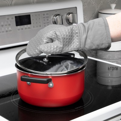 Gray Silicone 4-Piece Oven Mitt and Pot Holder Set