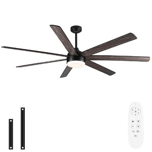 YUHAO 84 in. Indoor Industrial Aluminum Blades Reversible DC Motor Ceiling Fan with Light and Remote Control - 1 of 4