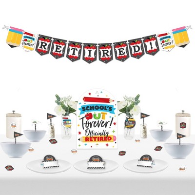 Big Dot of Happiness Teacher Retirement - DIY Happy Retirement Party Signs - Snack Bar Decorations Kit - 50 Pieces