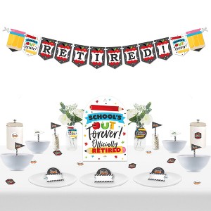 Big Dot of Happiness Teacher Retirement - DIY Happy Retirement Party Signs - Snack Bar Decorations Kit - 50 Pieces - 1 of 4