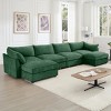 Modular Chenille Sectional Sofa with Under-Seat Storage Drawers and 2 Ottomans, U-Shaped Oversized 4-Seat Sofa for Living Room–The Pop Home - 3 of 4