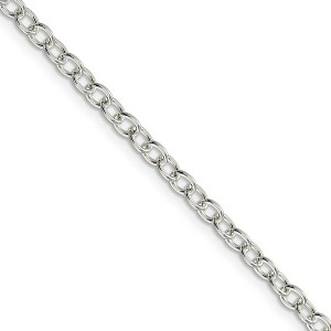 Black Bow Jewelry 3.75mm, Sterling Silver, Solid Oval Cable Chain Necklace - 1 of 4
