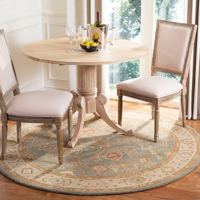 Handmade Blue Wool Tufted Round Area Rug, 6' x 6'