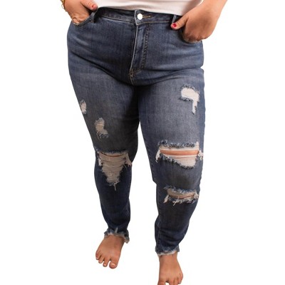 Women's Distressed Skinny Jean - BLAKELEY