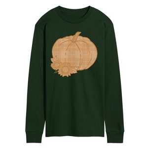 Men's - Instant Message - Muted Plaid Pumpkin Long Sleeve Graphic T-Shirt - 1 of 3