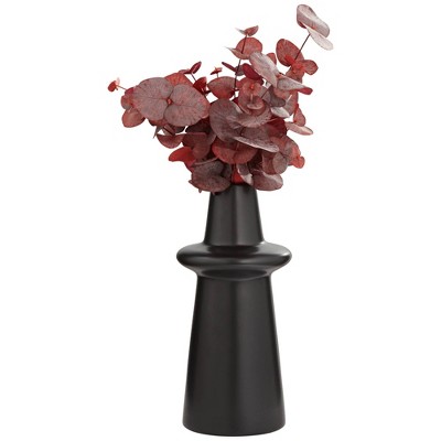 Modern Matte Black Ceramic 21" Decorative Table Vase