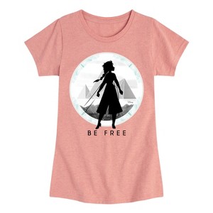Girls' - Frozen 2 - Elsa Be Free Fitted Short Sleeve Graphic T-Shirt - 1 of 4
