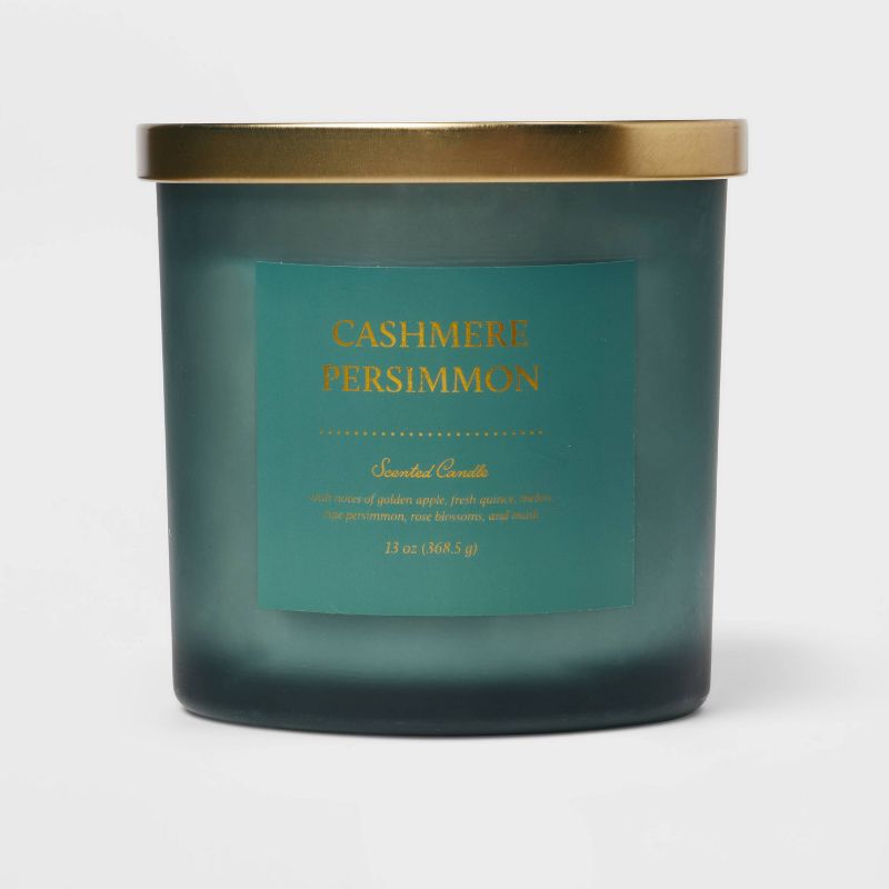 Colored Glass Candle Cashmere Persimmon Green - Threshold™, 1 of 9