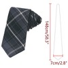 INSPIRE CHIC Plaid Woven Self-tied Striped Skinny Necktie 2.8" for College Graduation Campus 1 Pc - 2 of 4
