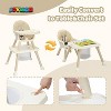 JOYMOR 7 in 1 High Chair for Babies and Toddlers, Convertible Kids Learning Table and Chair with Large Baske for Storage (Beige) - 4 of 4