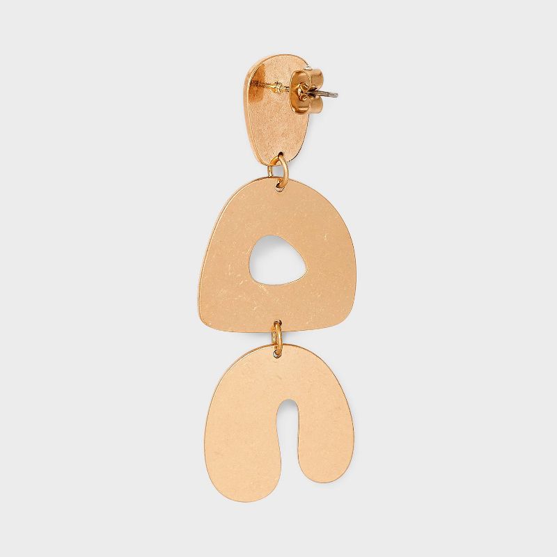 Abstract Geometric Post Drop Earrings - Universal Thread&#8482; Gold, 4 of 5