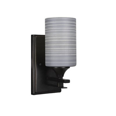 Toltec Lighting Uptowne 1 - Light Sconce in  Dark Granite with 4" Gray Matrix Shade