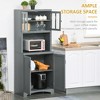 Kitchen Hutch, 70" Pantry Cabinet with Glass Framed Door, Storage Cabinet with Adjustable Shelves and Microwave Space for Dining Room - 4 of 4