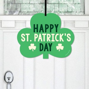 Big Dot of Happiness St. Patrick's Day - Hanging Porch Saint Paddy's Day Party Outdoor Decorations - Front Door Decor - 1 Piece Sign - 1 of 4
