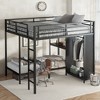 King Over Twin XL Bunk Bed with Built-in Wardrobe and Foldable Desk - 2 of 4