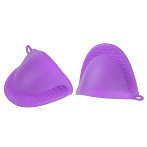 Unique Bargains Silicone Heat Resistant Anti-Slip Waterproof Mitts 2 Pcs - 1 of 4