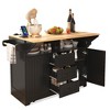 Whisen Modern Kitchen Island with 2 Drop Leaf, Power Outlet and Drawers - 4 of 4