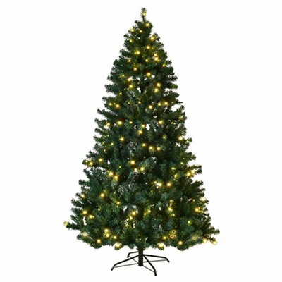 Tangkula 8'Pre-Lit Artificial Christmas Tree w/ 1438 PVC Hinged Tips and 430 LED Lights