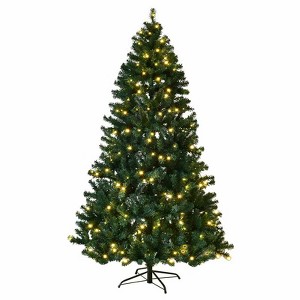 Tangkula 8'Pre-Lit Artificial Christmas Tree w/ 1438 PVC Hinged Tips and 430 LED Lights - 1 of 4