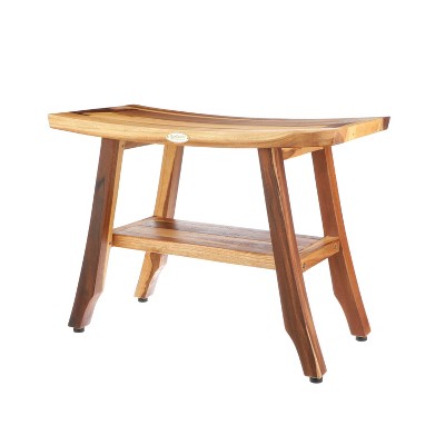 24" Satori ED991 Wide Teak Shower Stool for Shaving Legs - EcoDecors