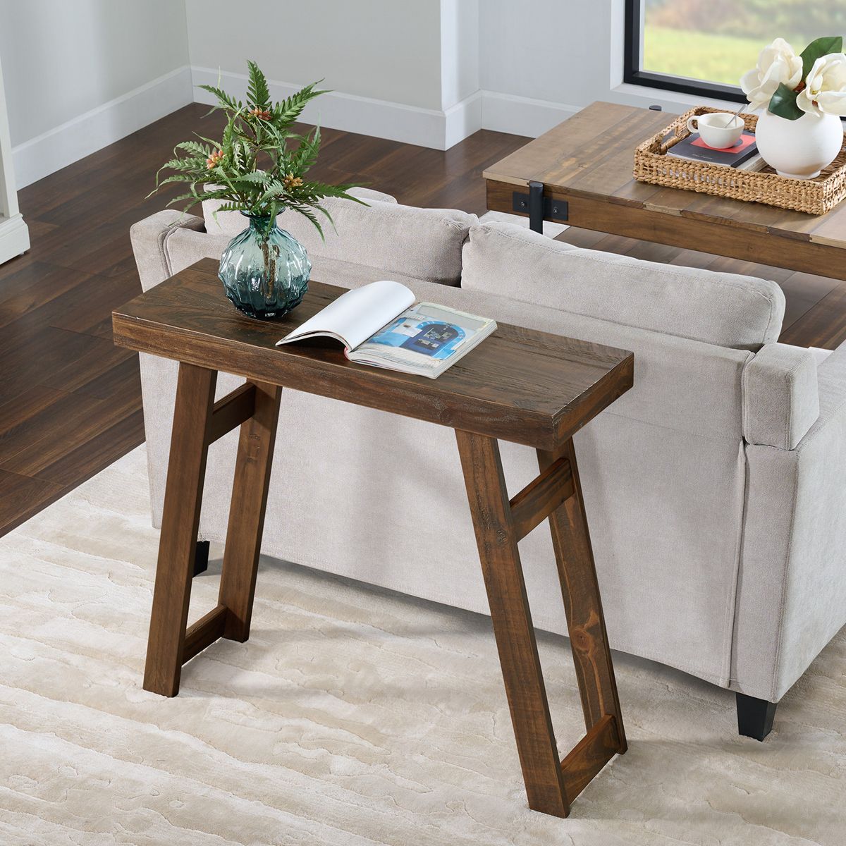 Alaterre Furniture Lawas Solid Wood Console Table - 36 Inch Modern Farmhouse Small Entryway Table - thumbnail 7