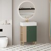 Whisen 21.6" Freestanding Bathroom Vanity with Ceramic Sink with Soft-Close Wave-Pattern Door and Open Left Side Storage - 2 of 4