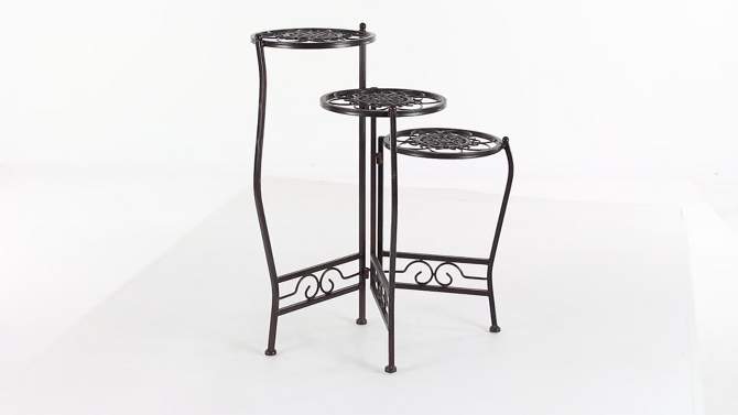 24&#34; Modern Metal Novelty Plant Stand Brown - Olivia &#38; May, 2 of 18, play video