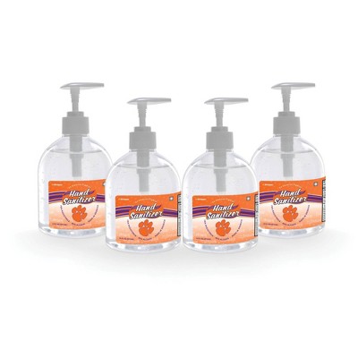 NCAA Clemson Tigers 16oz Pump Top Hand Sanitizer - 4pk