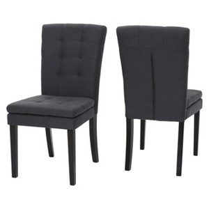 Cortez Dining Chair (Set of 2) - Dark Charcoal - Christopher Knight Home, Grey