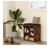 Gray 41 Inches Entryway Shoe Storage Cabinet Bench with 10 Cubbies Shoe Rack with Cushion Adjustable Compartment - 3 of 4