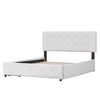 Upholstered Platform Bed with Classic Headboard and 4 Drawers No Box Spring Needed Linen Fabric Queen Size Beige - 2 of 4