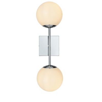 Elegant Lighting Neri 6 Inch Wall Sconce White Shade in Chrome