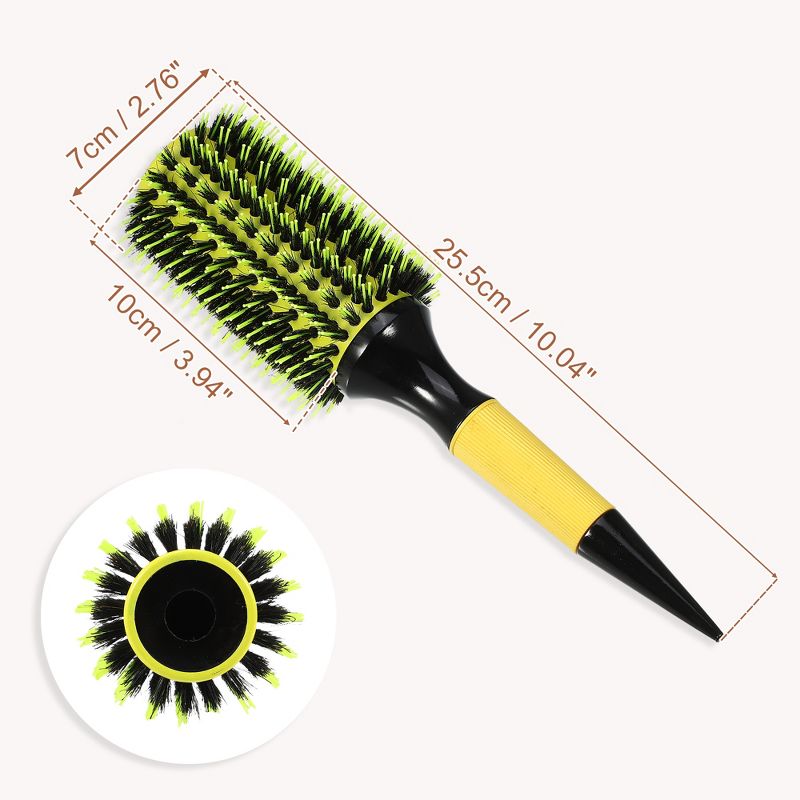 Unique Bargains Nylon Bristle Pins Round Hair Brush Yellow 10.04"x2.76" 1 Pc, 3 of 7