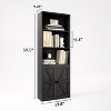 5-Tier Wooden Bookshelf with Cabinet Doors, Freestanding Bookcase and Storage Organizer for Home Office or Living Room ¨C Black - 3 of 4