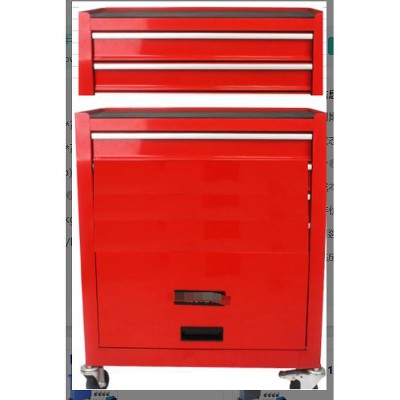 5-Drawer Rolling Tool Chest, 2-in-1 Steel Tool Storage Chest with Locking Wheels & Anti-Slip Trays, Detachable Toolbox, Adjustable Shelves for Garage